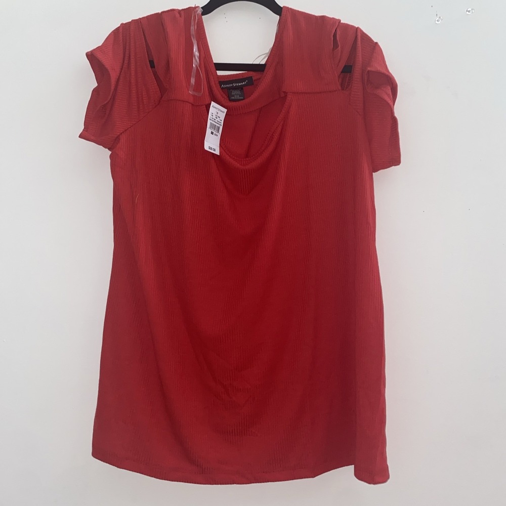 Ashley Stewart Caged Chest Cut Out Chest Cut Out Shoulders NWT‎ 22/24 Red